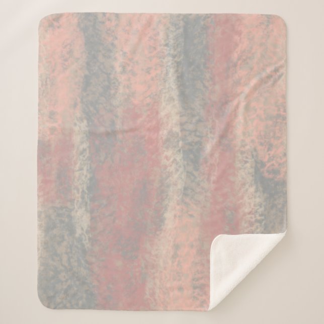 Cobertor Sherpa Abstrato Suave Cinza bege rosa (Frente)
