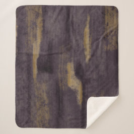 Cobertor Sherpa Abstrato Suave Matizes Profunda Plum e Dourado