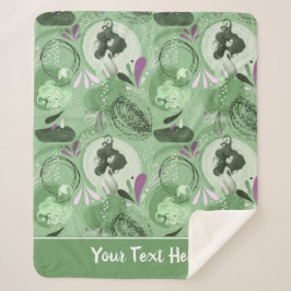 Cobertor Sherpa Abstrato Verde Sereia Whimsical