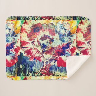 Cobertor Sherpa Abstrato vermelho-branco-preto