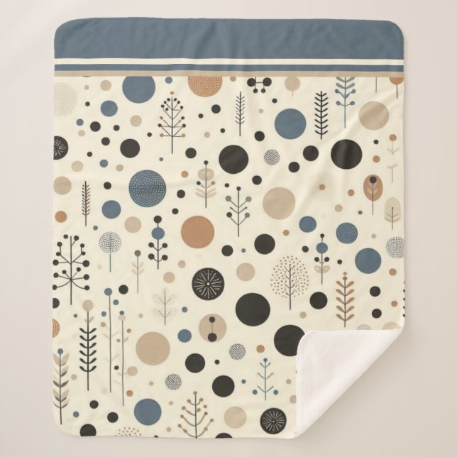 Cobertor Sherpa Abstrato Woodland (Frente)