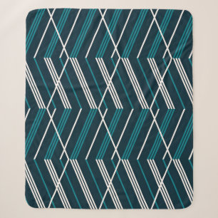Cobertor Sherpa Abstrato zigzag: elegante vintage geométrico.
