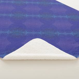 Cobertor Sherpa Aceitação   Medalhões Blue Indigo Violet Boho