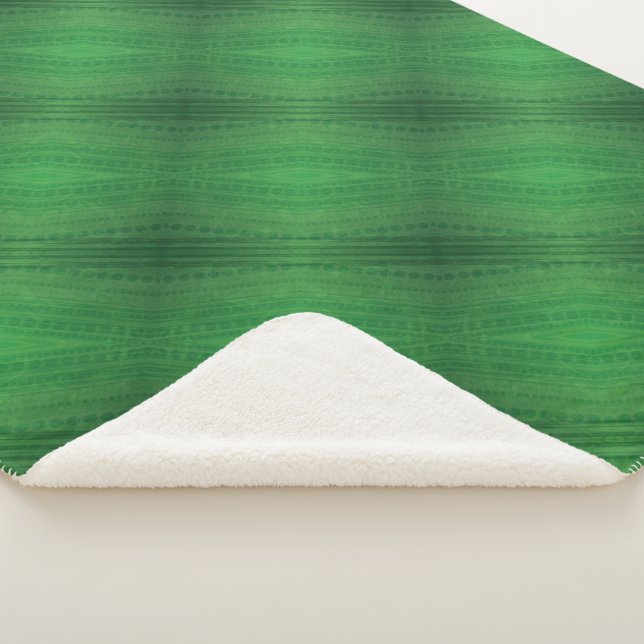 Cobertor Sherpa Aceitação | Padrão de Boho Eclético Verde (3/4)