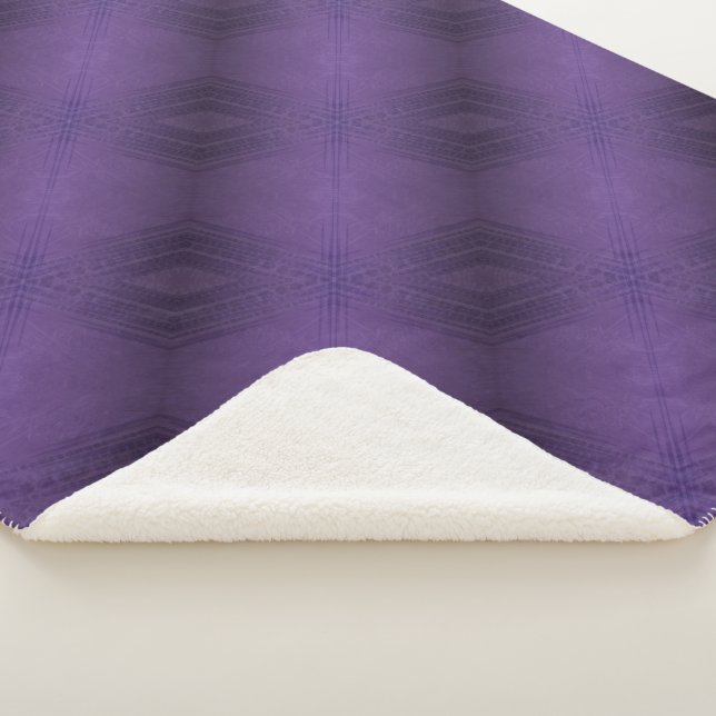 Cobertor Sherpa Aceitação | Padrão de Boho Eclético Violet (3/4)