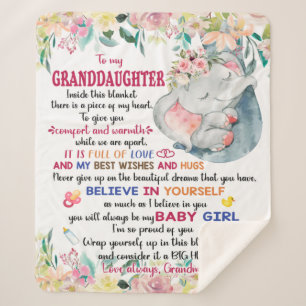 Cobertor Sherpa Acredite Em Você Mesmo, Para Minha Neta