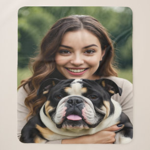 Cobertor Sherpa Adicionar Foto de Bulldog Personalizar
