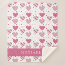 Adicione seu nome Garota de Bebê de Corações Rosa 