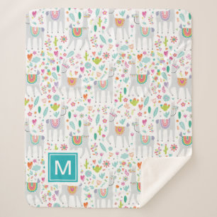 Cobertor Sherpa Adicione seu teste padrão Pastel bonito inicial