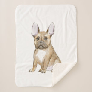 Cobertor Sherpa Adorable french bulldog puppy