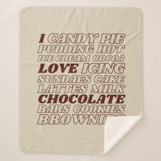 Cobertor Sherpa Adoro chocolate tudo Sherpa Blanket (Frente)