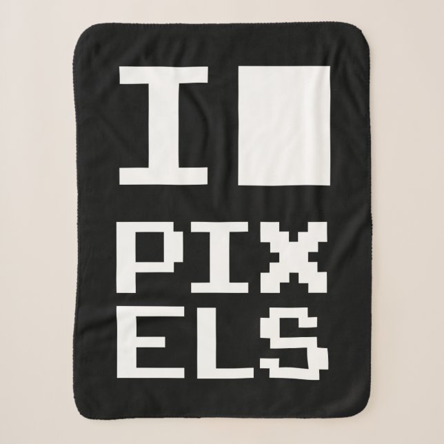 Cobertor Sherpa Adoro Pixels, design de geek, arte de pixel (Frente)