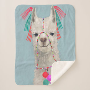 Cobertor Sherpa Adorted Llama - Branco