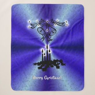 Cobertor Sherpa Advento, Artdeco de Natal no Arco Verde Azul