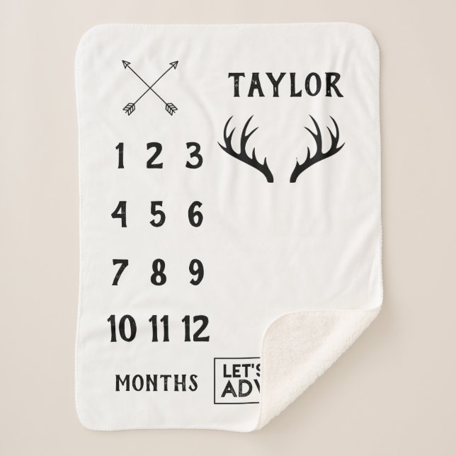 Cobertor Sherpa Adventure Alter Milestone Sherpa Blanket | Mensal (Frente)