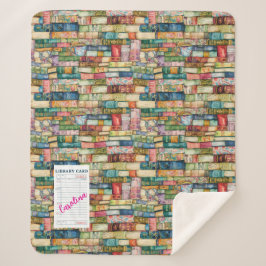 Cobertor Sherpa Aesthetic de Aquarela de Livros Empilhados