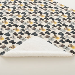 Cobertor Sherpa Affenpinscher Cachorro Rostos Padrão de Colagem