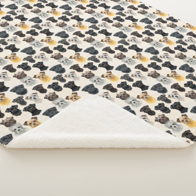Cobertor Sherpa Affenpinscher Cachorro Rostos Padrão de Colagem (3/4)