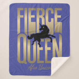 Cobertor Sherpa Afro Unicorn Fierce Queen