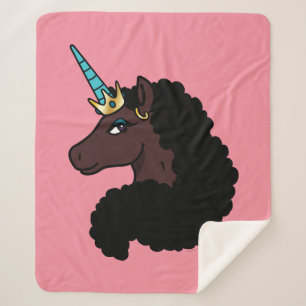 Cobertor Sherpa Afro Unicorn   Magia