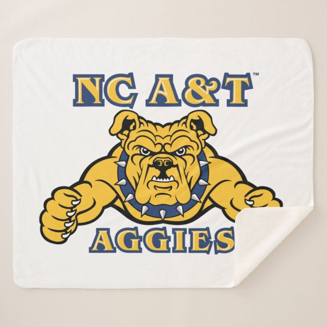 Cobertor Sherpa Agências A&T NC | Aggie Bulldog (Frente (Horizontal))