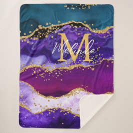 Cobertor Sherpa Agitação da turfa azul e púrpura