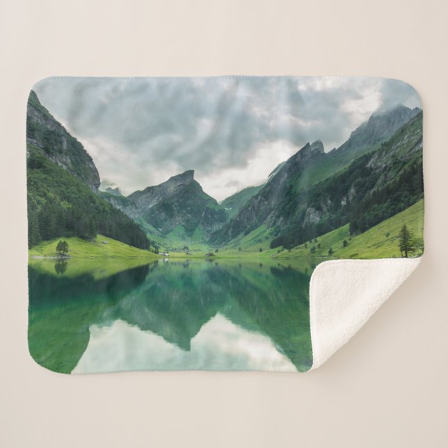 Cobertor Sherpa Água | Lago Suiço (Frente (Horizontal))
