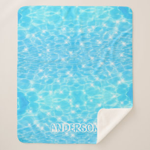 Cobertor Sherpa Água sobrepõe texturas de água nome personalizado