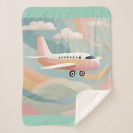 Cobertor Sherpa Airplane AI art 