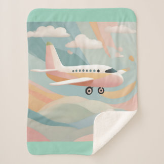 Cobertor Sherpa Airplane AI art 