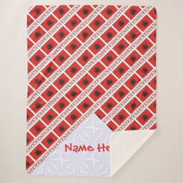 Cobertor Sherpa Albânia Bandeira Albanesa Trilhada Vermelha Person