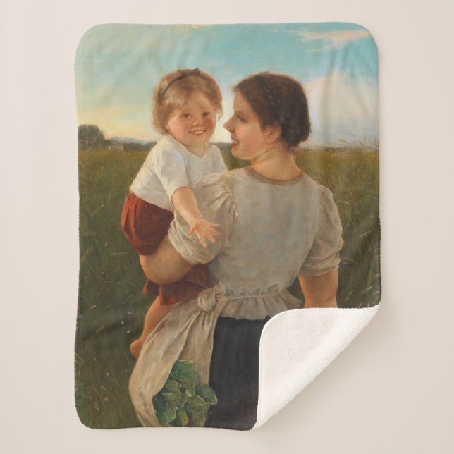 Cobertor Sherpa Alegria da Mãe (Mãe e Filha Adoráveis) (Frente)