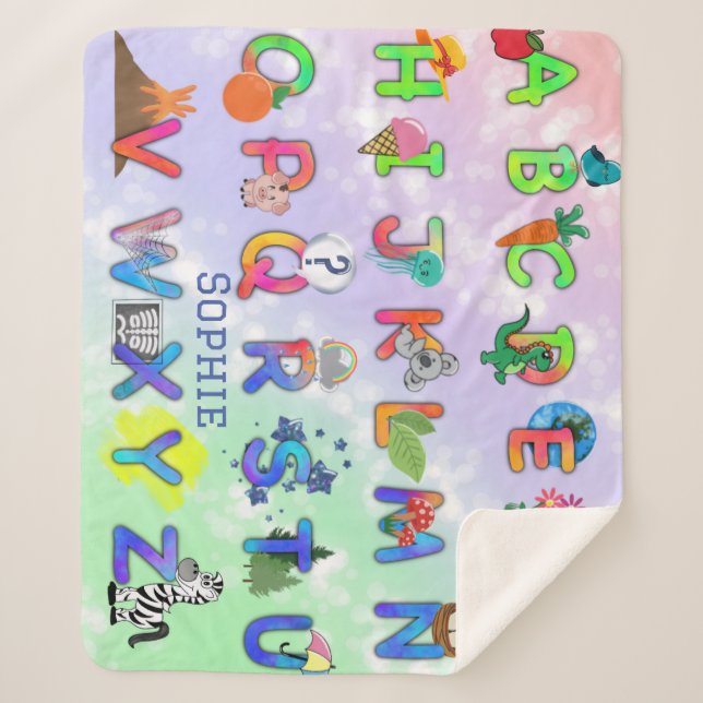 Cobertor Sherpa Alfabeto (Frente)