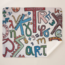 Alfabeto Colorido Sherpa Blanket