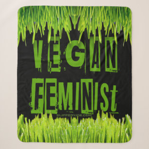 Cobertor Sherpa Alface feminista de SlipperyJoe's Vegan