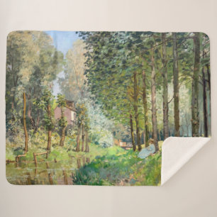 Cobertor Sherpa Alfred Sisley - Descanse ao longo da Corrente