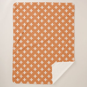Cobertor Sherpa Algodão do Sul Laranja Fleur de Lys