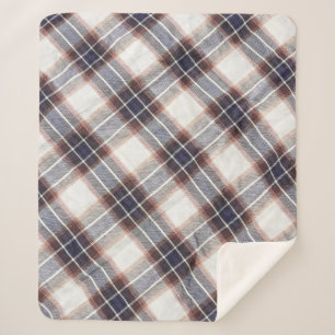 Cobertor Sherpa algodão ecológico de Gingham em cores do outono.