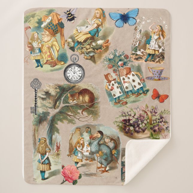 Cobertor Sherpa Alice no País das Maravilhas Cheshire Cat Caracter (Frente)