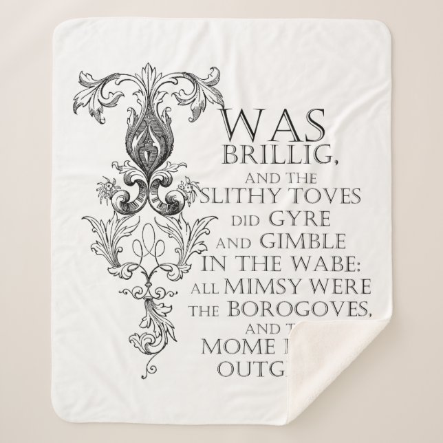 Cobertor Sherpa Alice No País Das Maravilhas Jabberwocky Sherpa Bl (Frente)