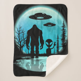 Cobertor Sherpa Alienígena de OVNI Bigfoot