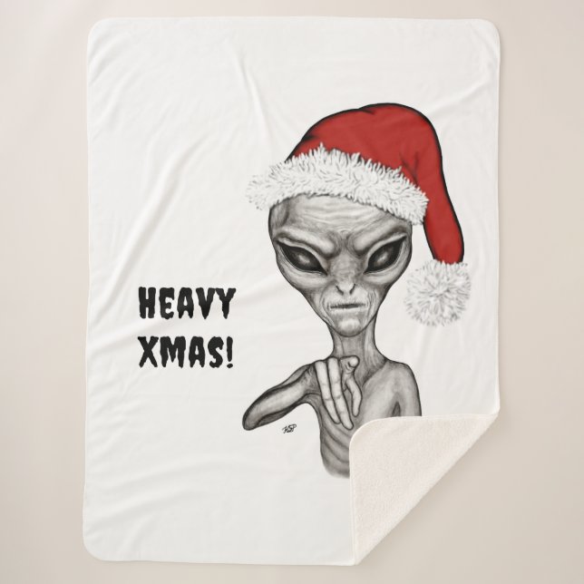 Cobertor Sherpa Alienígena ruim, Natal pesado! (Frente)