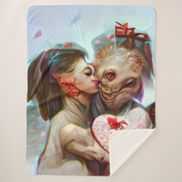 Cobertor Sherpa Alienígena Whimsical Romance