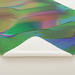 Cobertor Sherpa Alivios com predominância de amarelo e verde