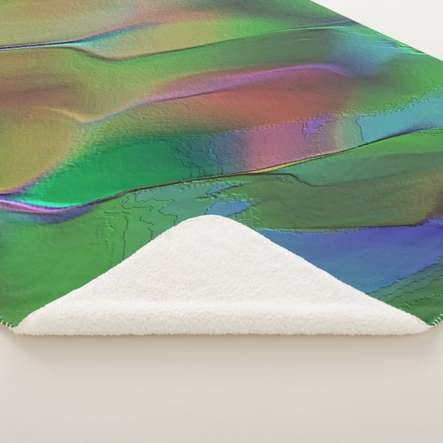 Cobertor Sherpa Alivios com predominância de amarelo e verde (3/4)