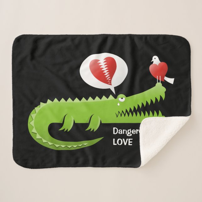 Cobertor Sherpa Alligator no Amor (Frente (Horizontal))