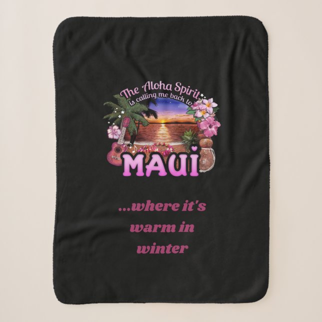 Cobertor Sherpa Aloha Spirit Calling (personalizável) (Frente)