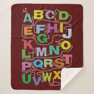 Cobertor Sherpa Alphabet Maze Quebra-cabeça Railroad