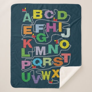 Cobertor Sherpa Alphabet Maze Quebra-cabeça Railroad