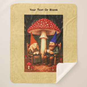 Cobertor Sherpa Amanita Mushroom e Gnomos